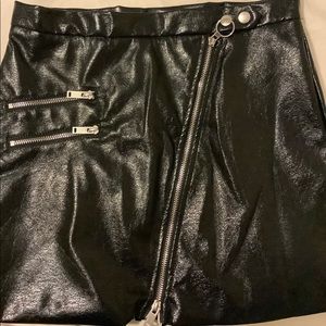 Black leather skirt